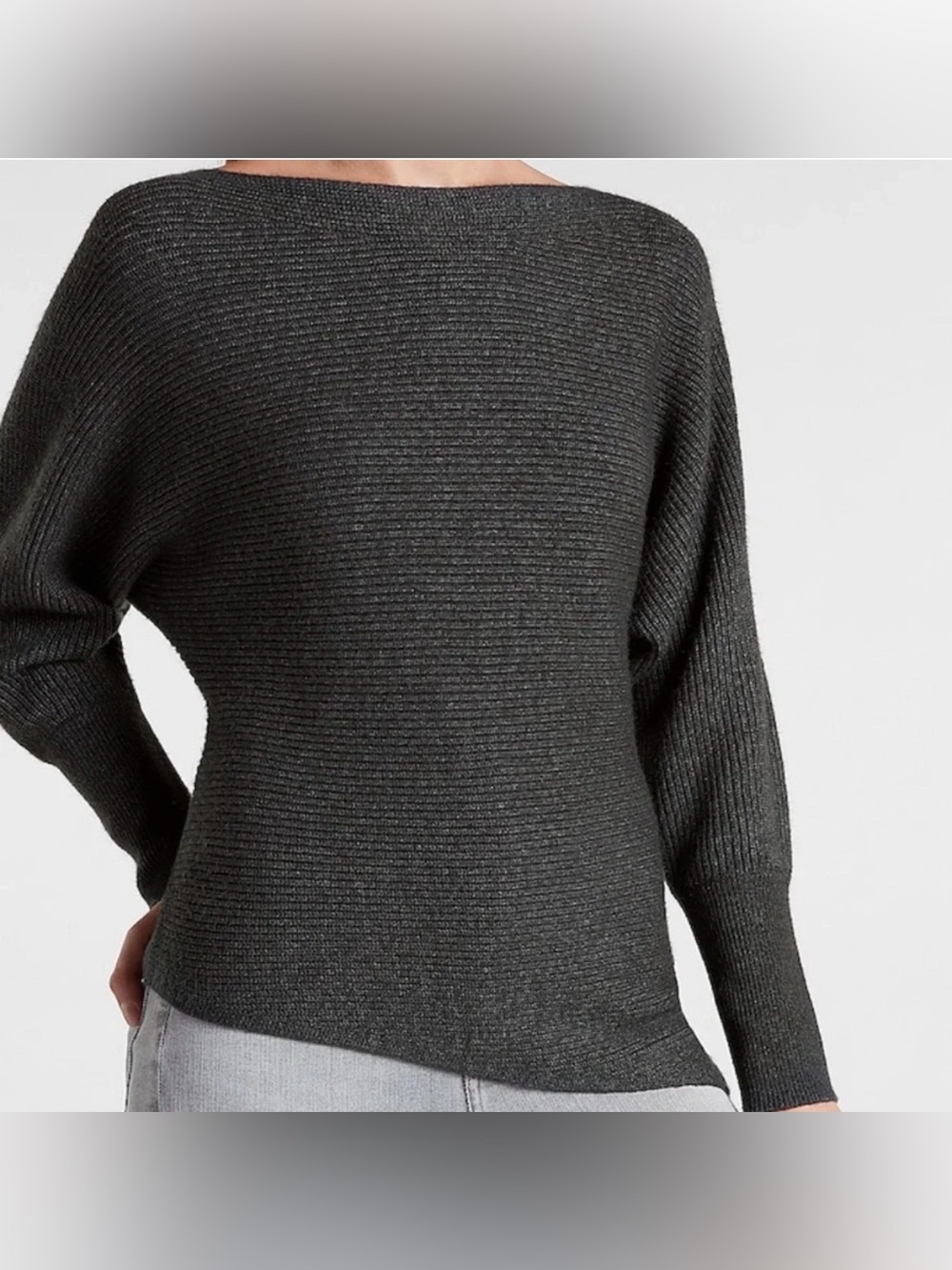 Express Ribbed Asymmetrical Sweater - Picture 6 of 8